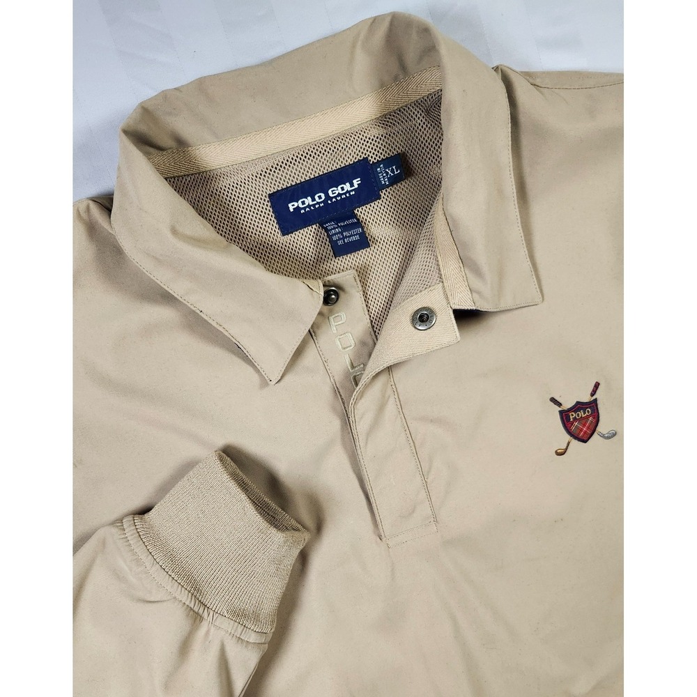 Vintage Polo Golf Ralph Lauren Men's XLarge Pullover Crest Logo Snap Jacket